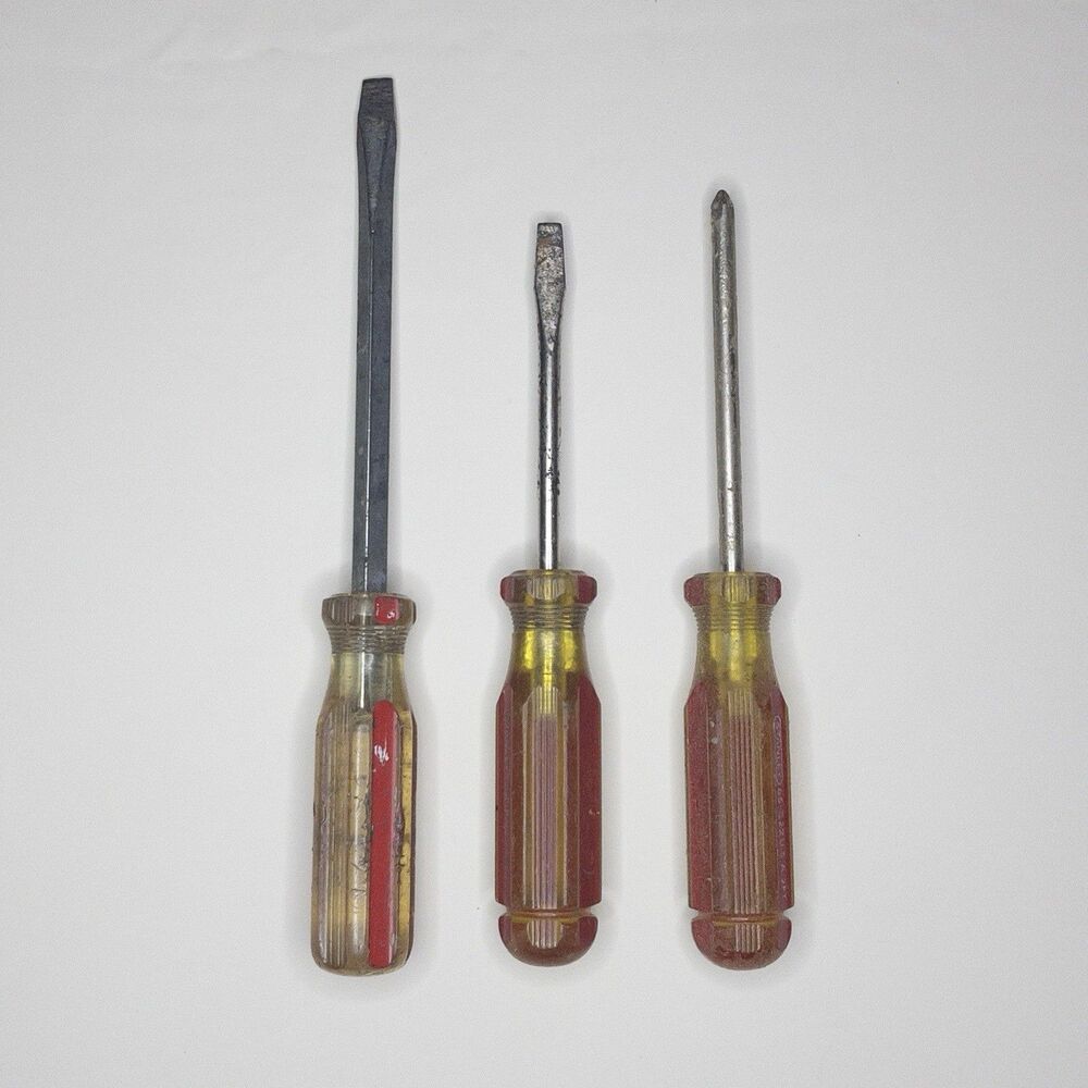 Vintage Stanley 65-322, 64-864, 3007 | Made in USA 2 PT Screwdriver Lot Of 3